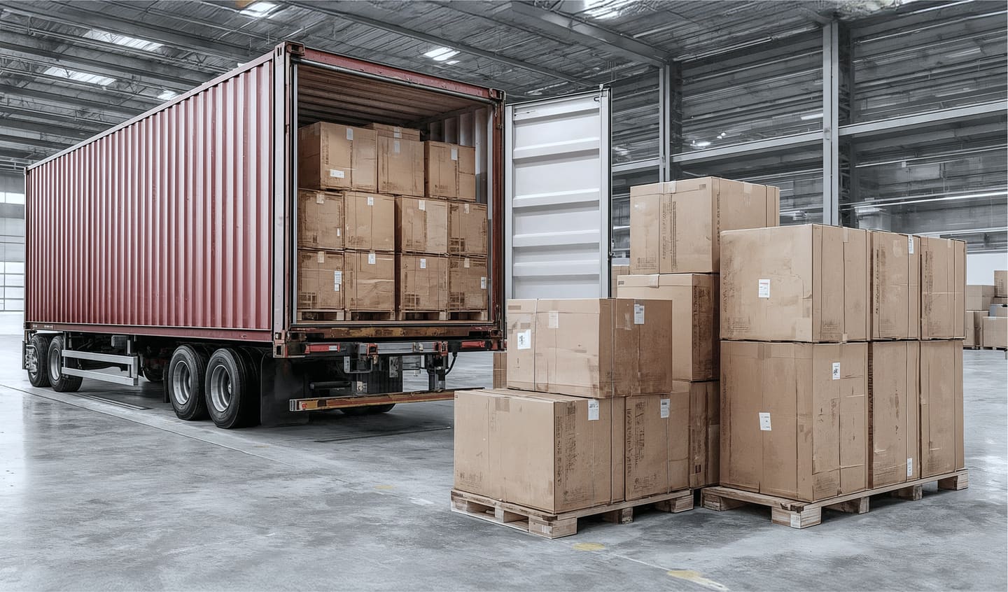 Crates in a warehouse
